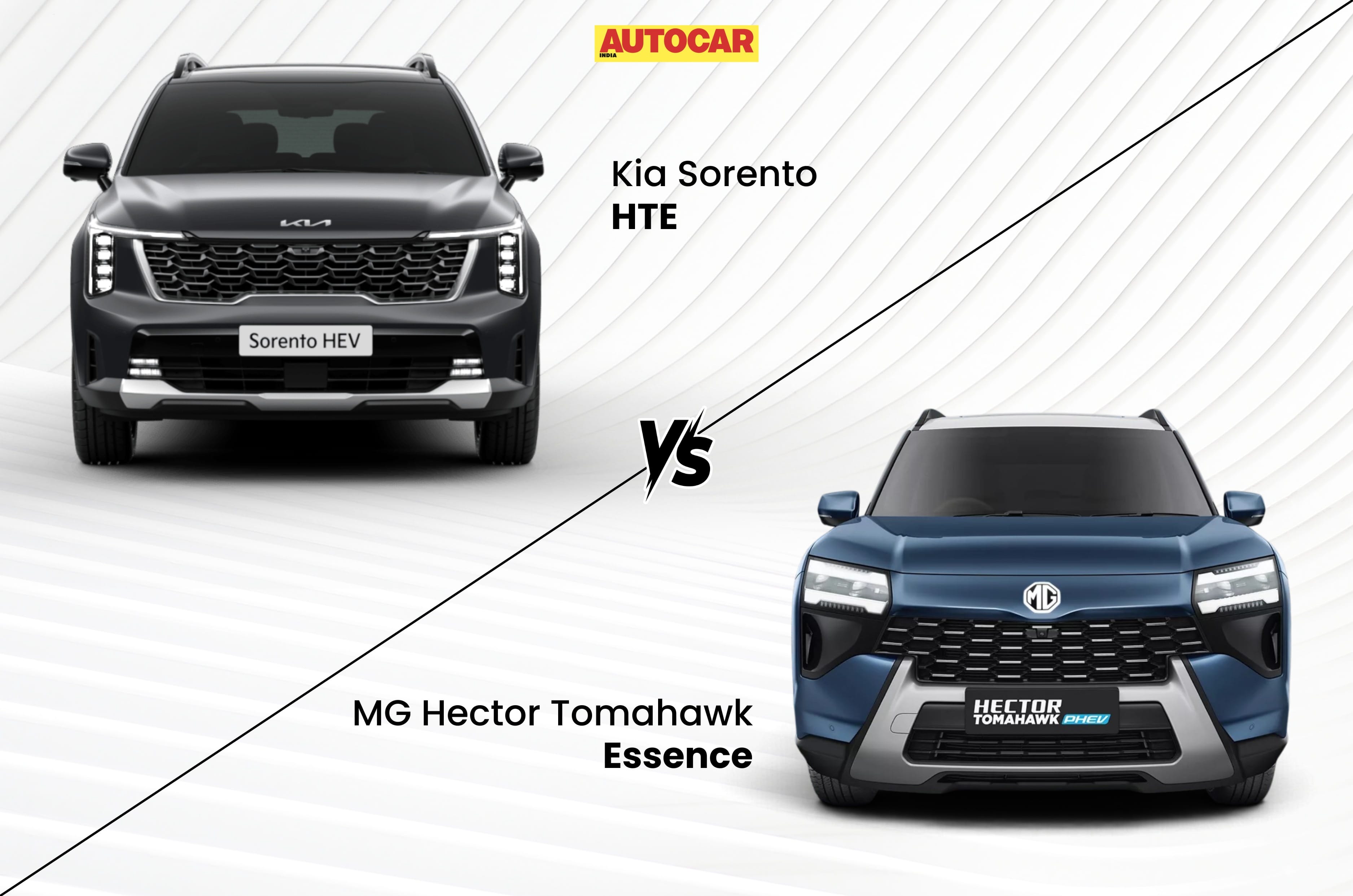 Kia Sorento base vs MG Hector Tomahawk PHEV top trim: Which one is better value?