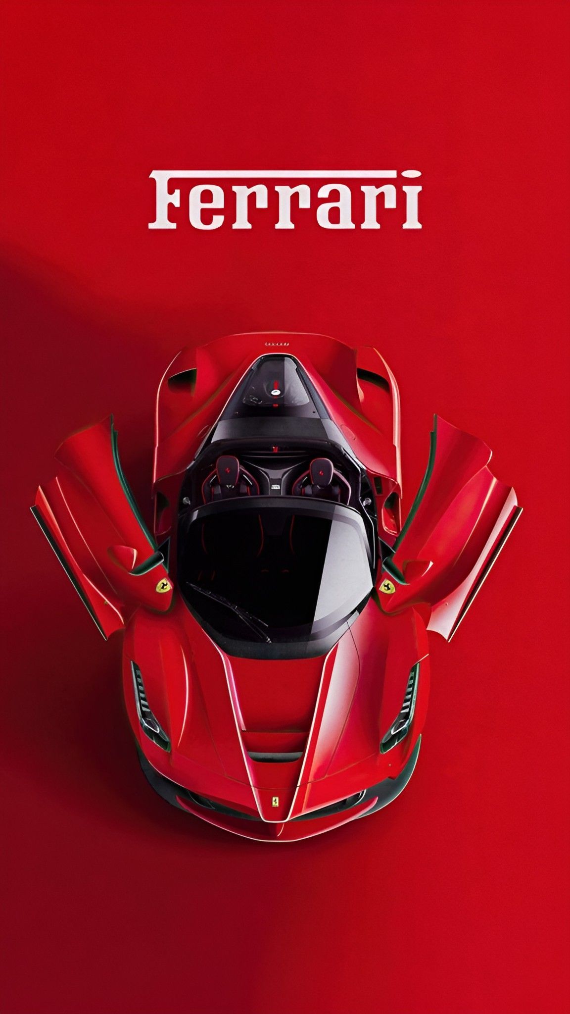 a red ferrari sports car on a red background
