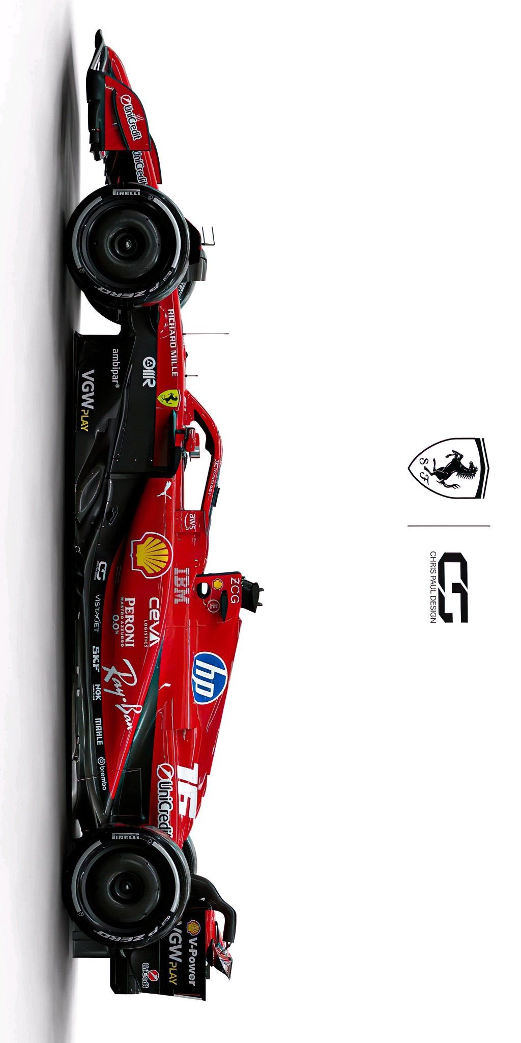 a red race car is parked against the wall