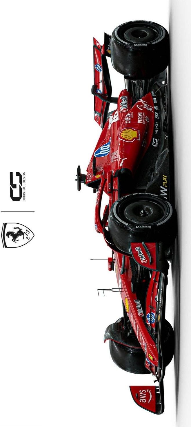 a red race car is shown in this graphic