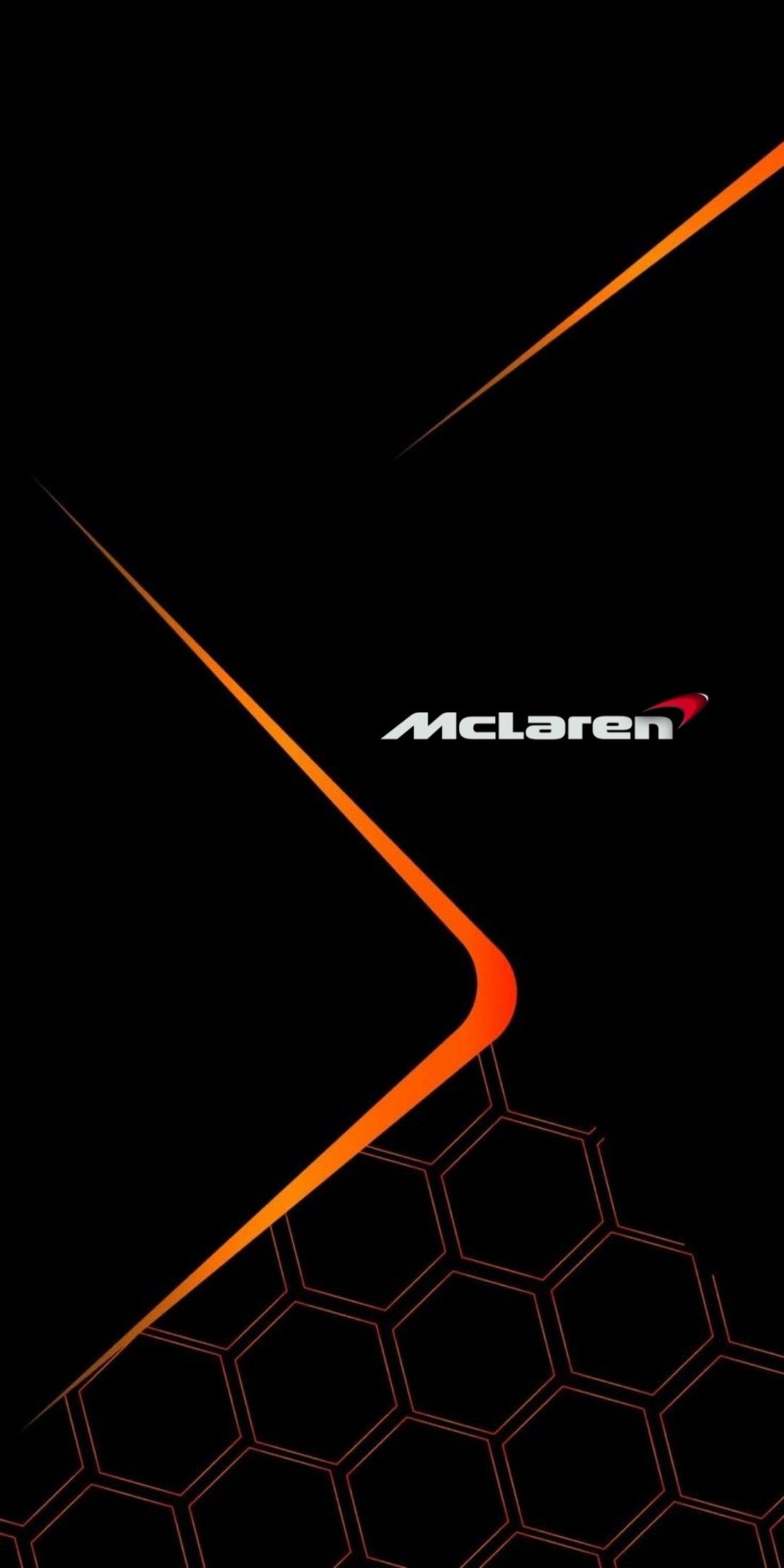 an orange and black abstract background with hexagonal shapes on it's sides