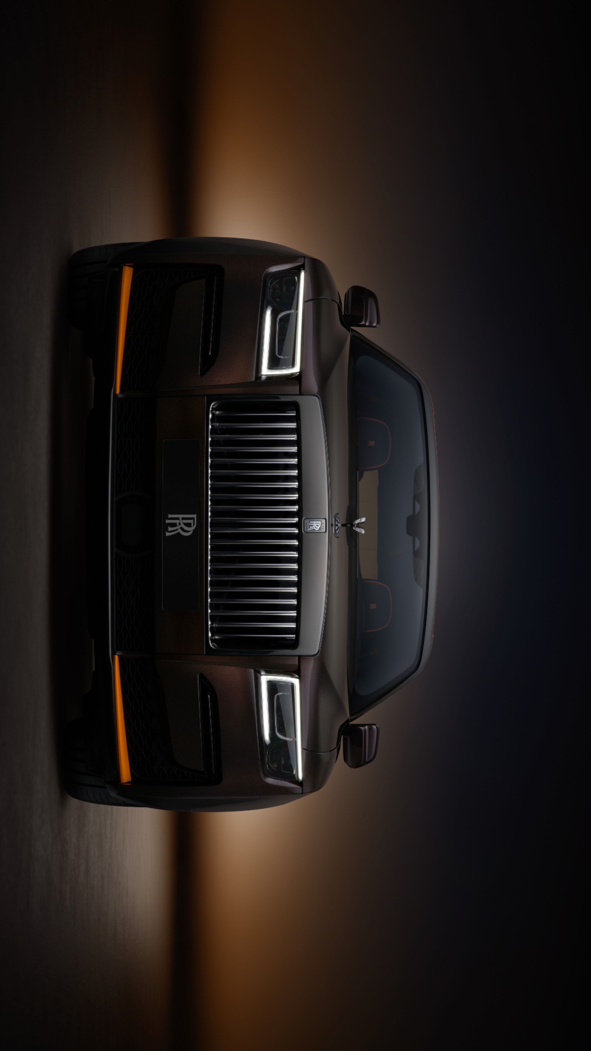 an overhead view of a black sports car