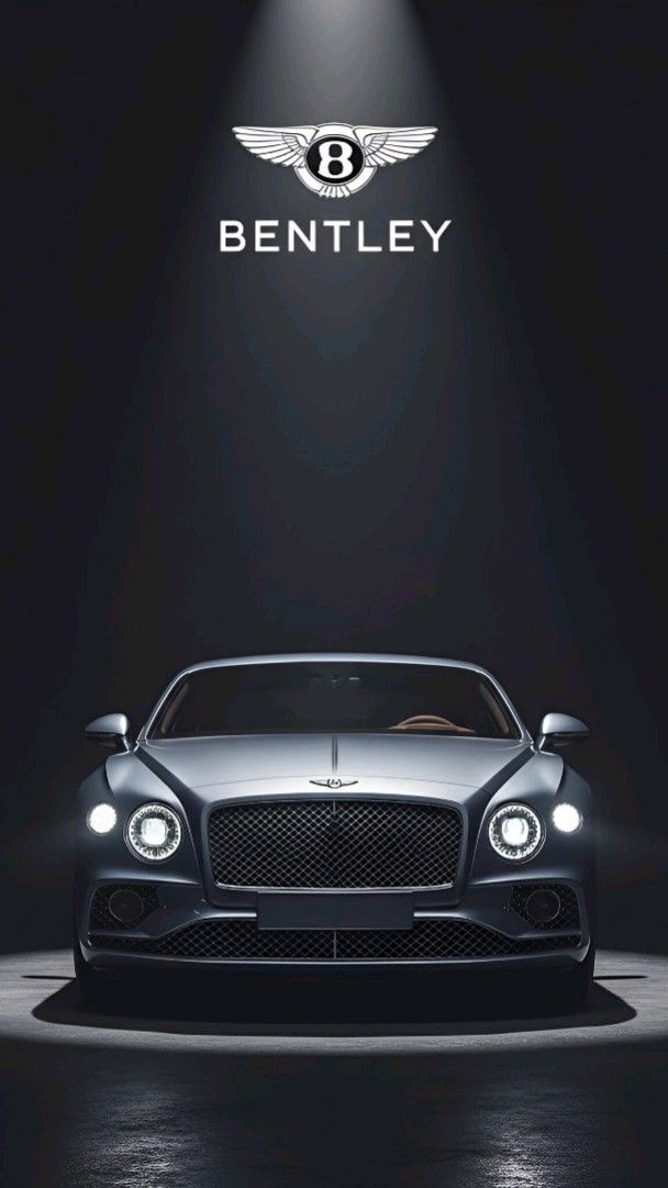 bentley's new car is shown in the spotlight