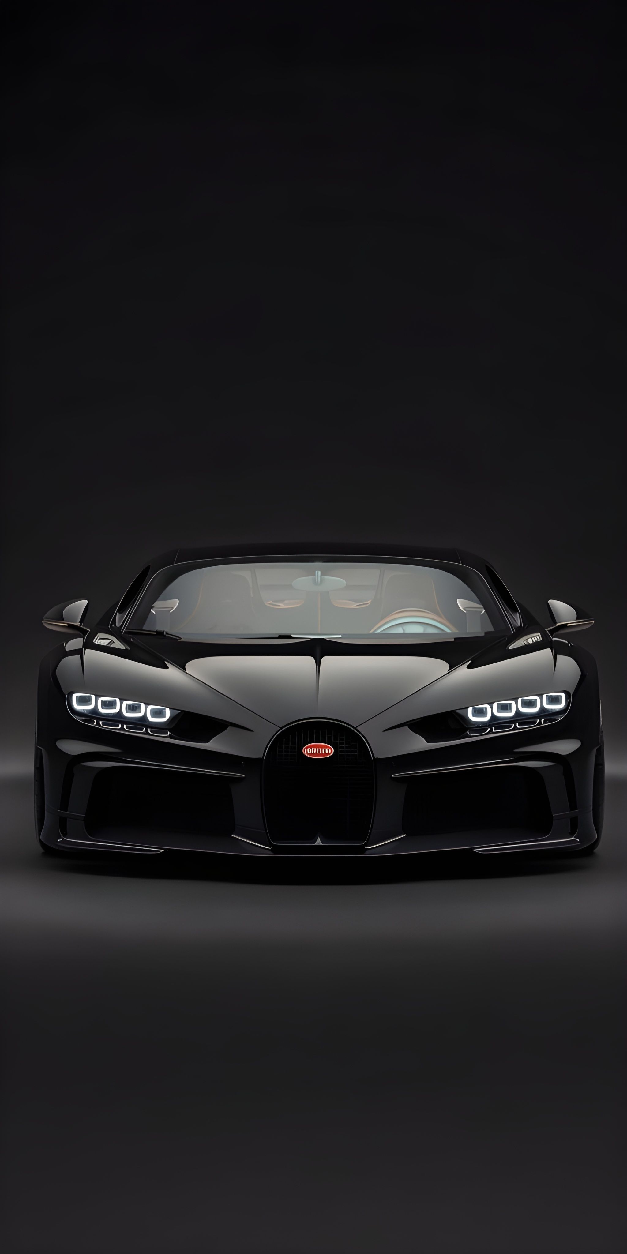 the bugatti supercar is shown in black