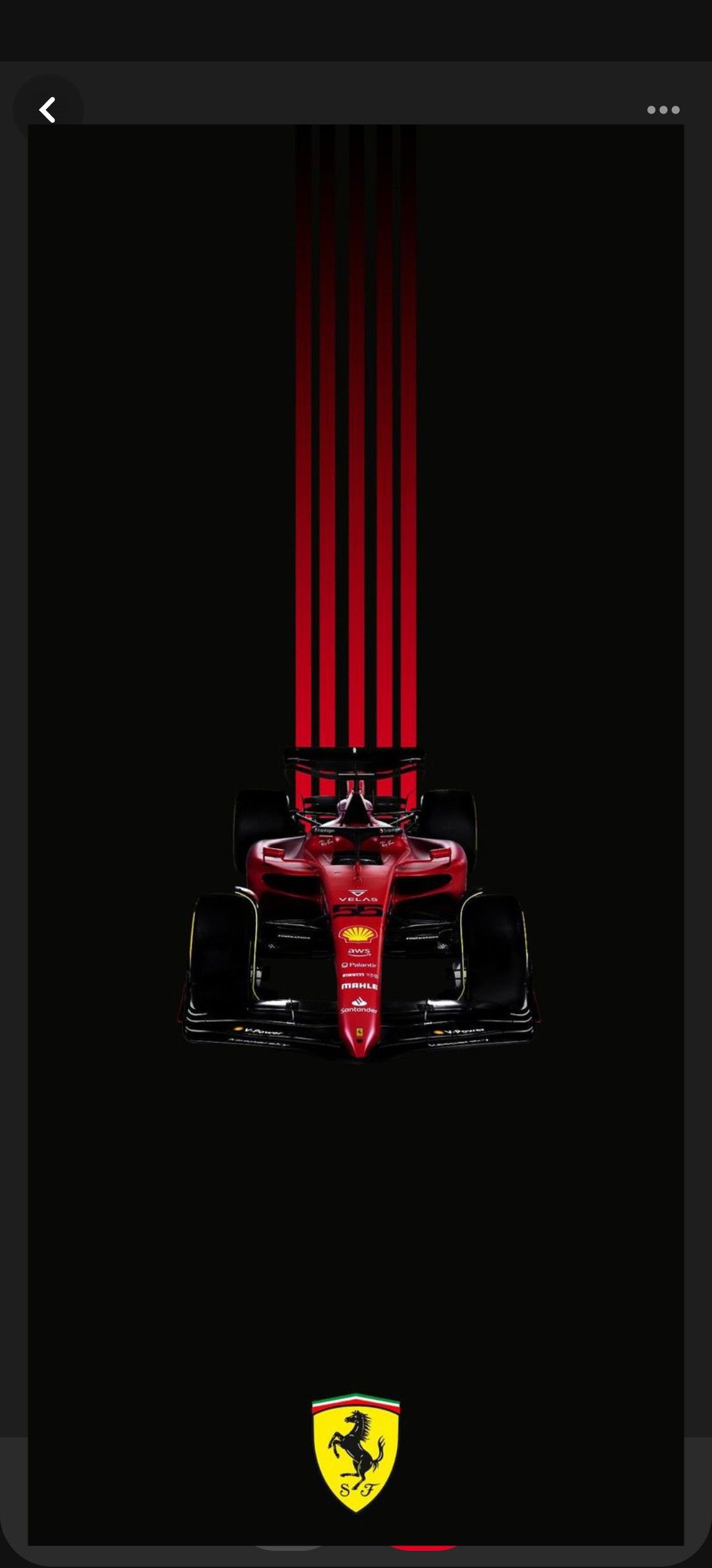 the ferrari car is shown in red and black